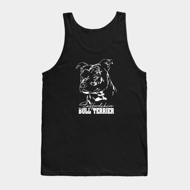 Staffordshire Bull Terrier lover dog portrait Tank Top by wilsigns